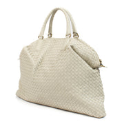 100% authentic pre loved Bottega Veneta White Intrecciato Tote on Labellov.com