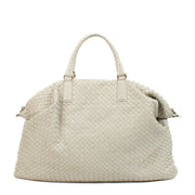 100% authentic pre loved Bottega Veneta White Intrecciato Tote on Labellov.com