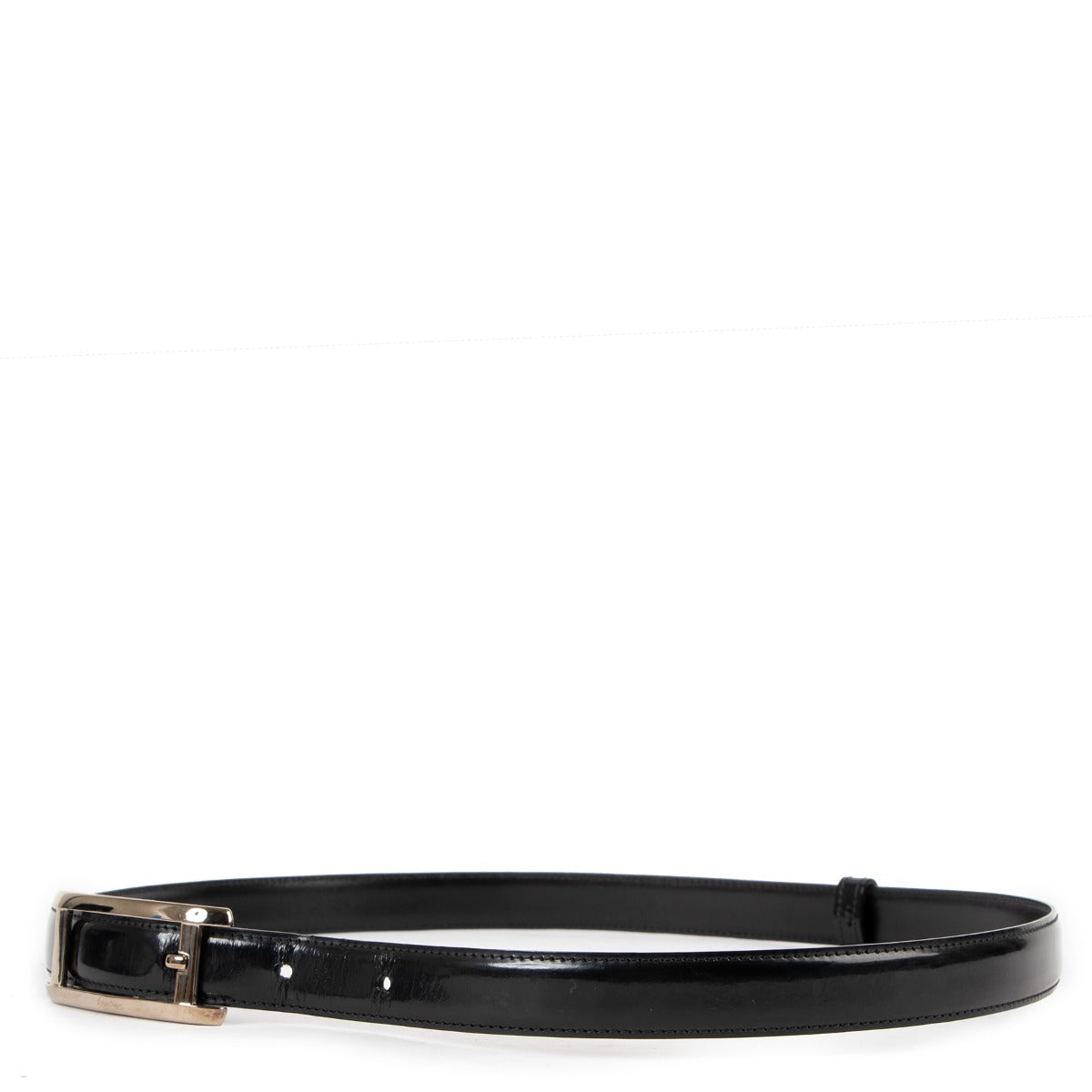 Buy online an authentic second hand Cartier vintage black leather belt in very good condition at Labellov in Antwerp.