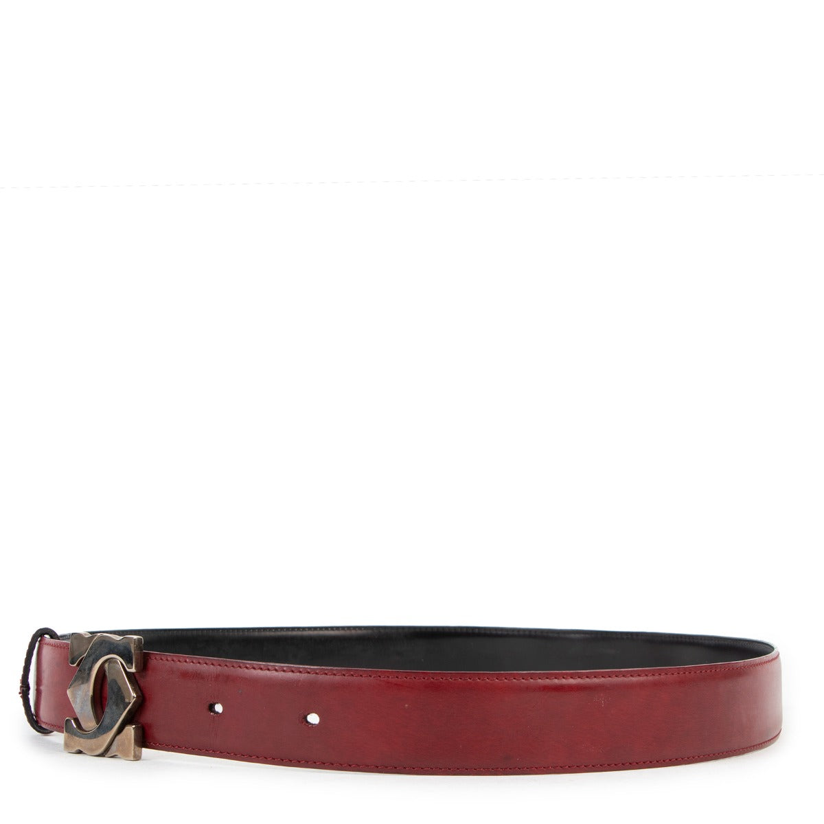 Cartier Logo Burgundy Leather Belt