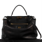 Fendi Black Brown Metallic Large Peekaboo Bag now available at Labellov Luxury. Secondhand and vintage Fendi Black Brown Metallic Large Peekaboo Bag buy online or in our showroom Antwerp