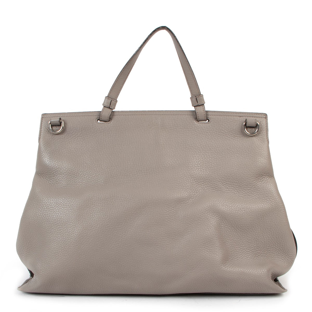 Buy an authentic second hand Gucci Grey Leather Bamboo Daily Tote Bag in very good condition at Labellov in Antwerp.