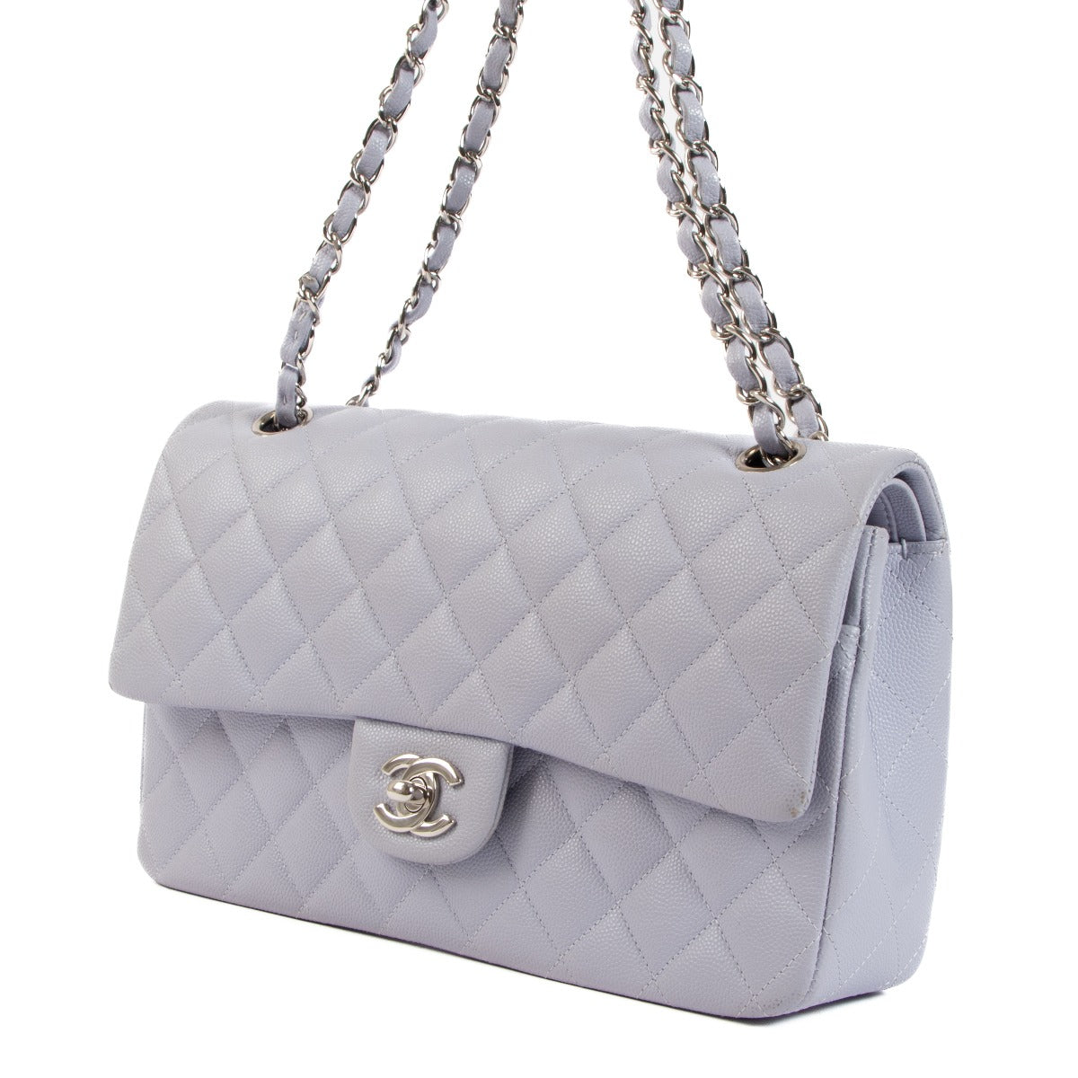 Authentic second hand Chanel Lilac Caviar Medium Classic Flap Bag on labellov.com