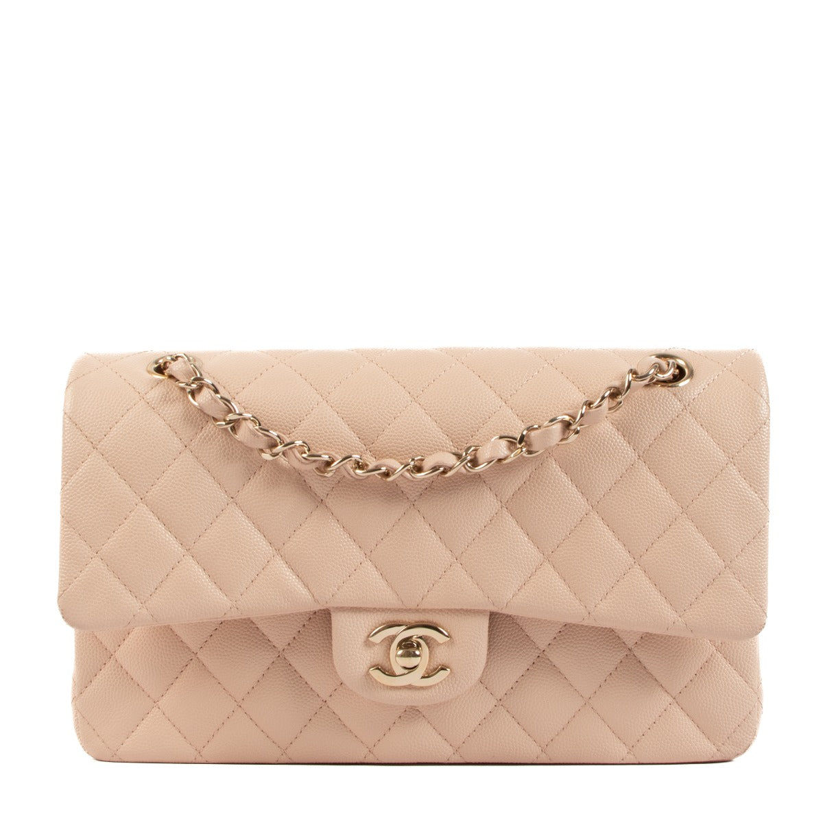 Chanel Light Beige Medium Classic Flap Bag