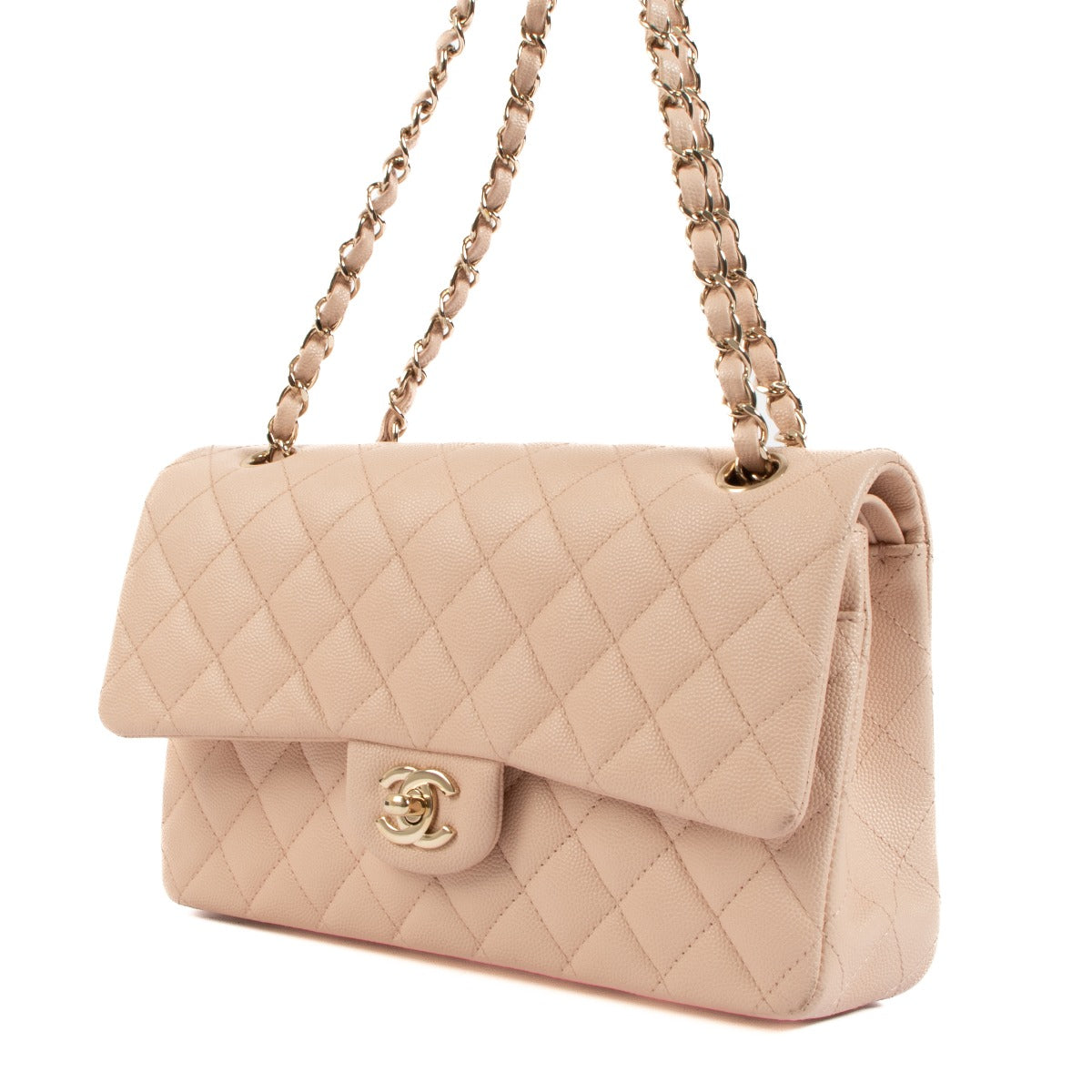 Chanel Light Beige Medium Classic Flap Bag