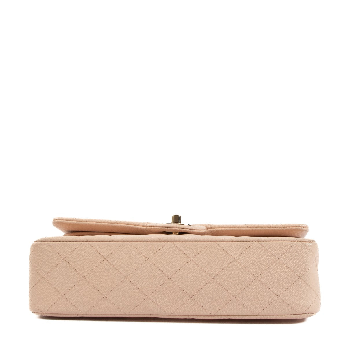 Authentic second hand 22C Chanel Light Beige Medium Classic Flap Bag on www.labellov.com
