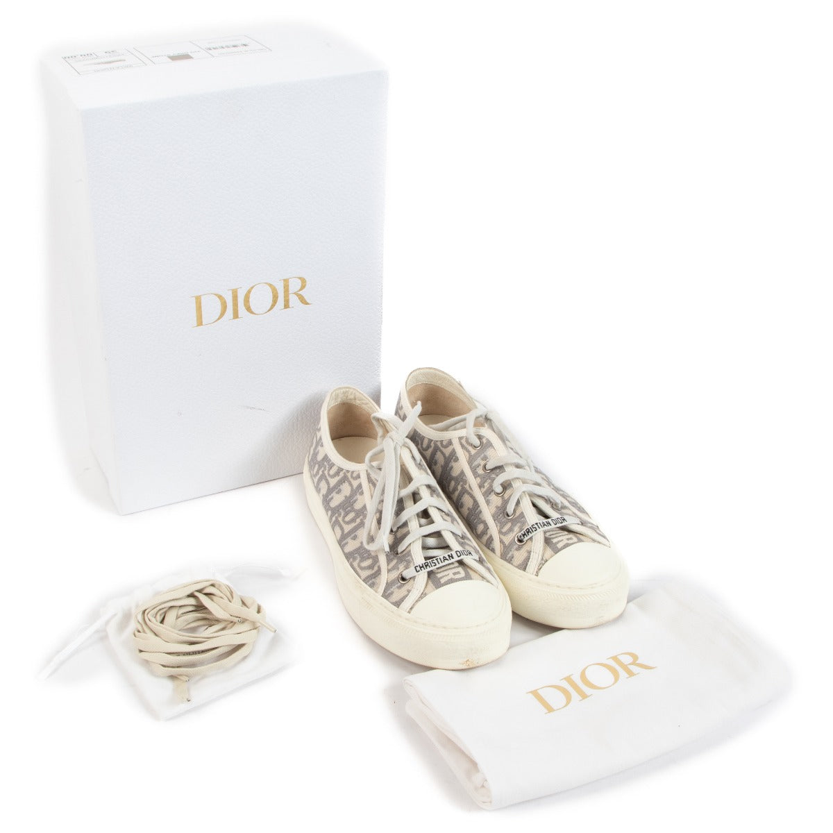 Shop 100% authentic preloved Christian Dior Grey Oblique Walk'n'Dior Sneakers - Size 39 on Labellov.com