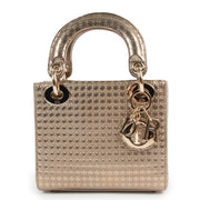 Shop authentic second hand designer vintage Christian Dior Lady Dior Mini Gold Micro Cannage Bag at Labellov.