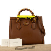 Gucci Brown Small Diana Bamboo Top Handle Bag for the best price at Labellov