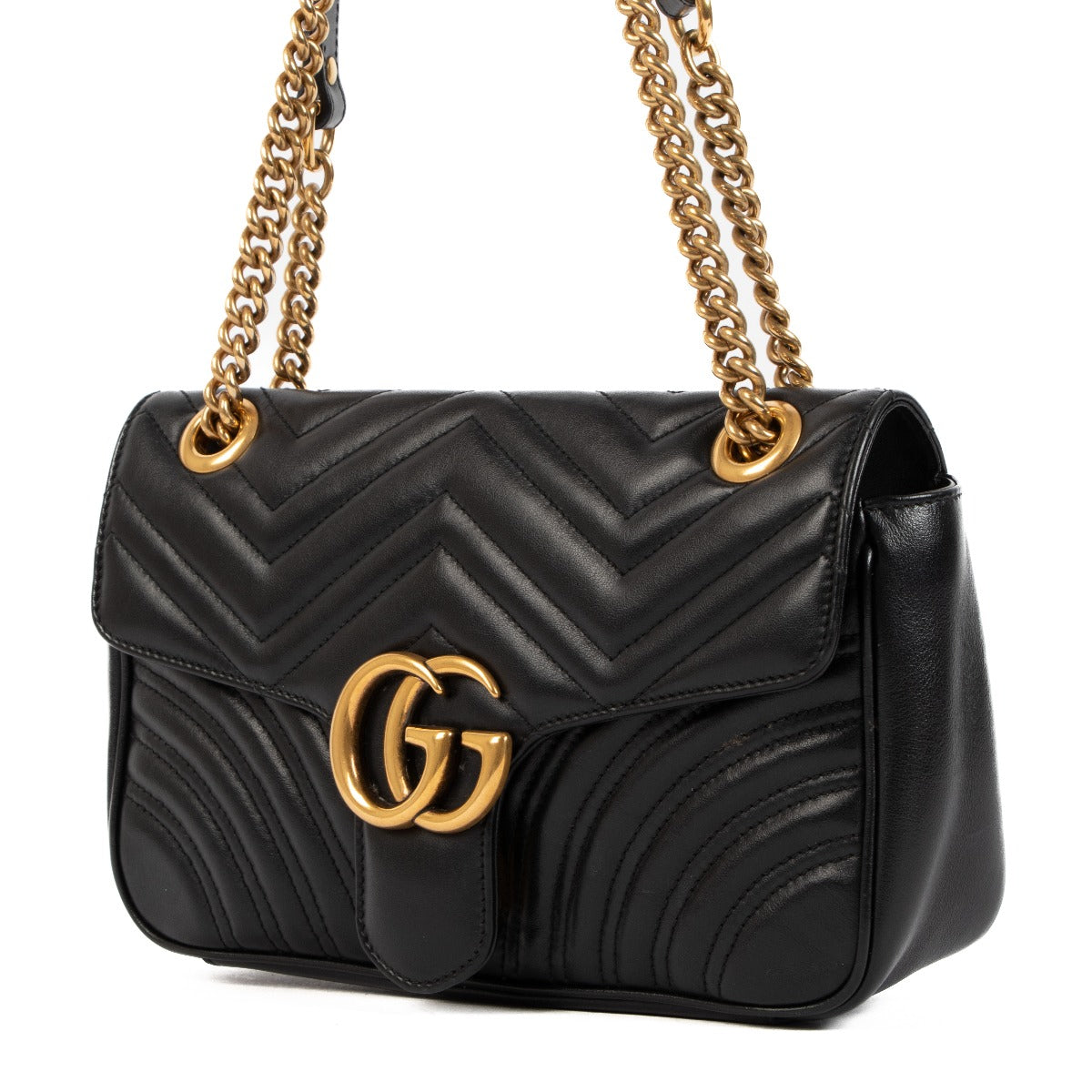Shop 100% authentic Gucci Black GG Marmont Small Matelassé Shoulder Bag on Labellov.com.