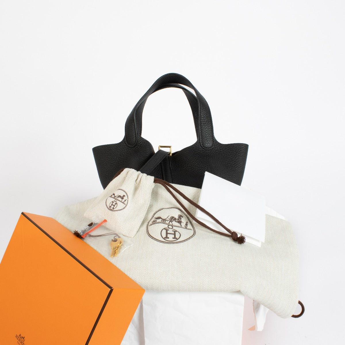Hermès Picotin Lock 18 Zwart Clemence GHW