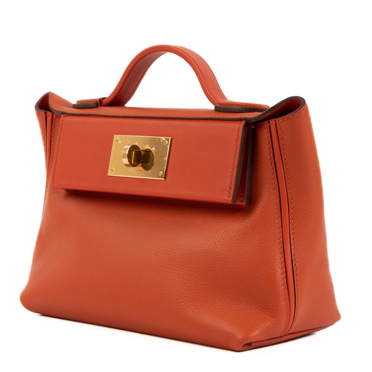 Hermès 24/24 21 Verso Terre Battue/Orange Poppy Gold Hardware