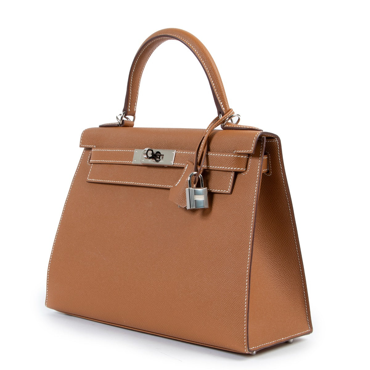 Hermès Kelly 28 Or Epsom Métal argenté palladié