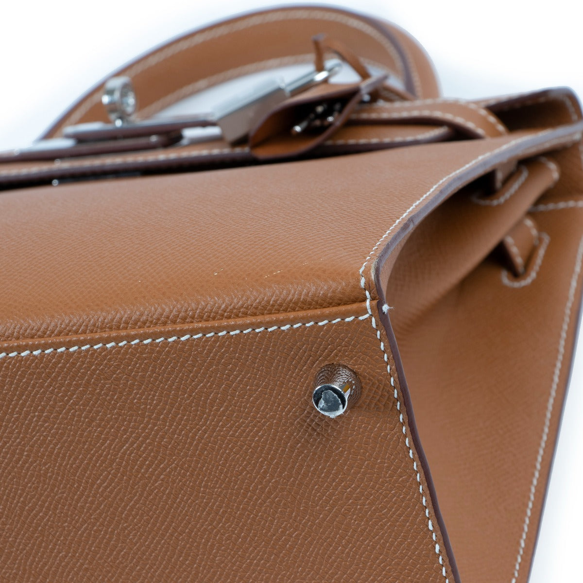 Hermès Kelly 28 Or Epsom Métal argenté palladié