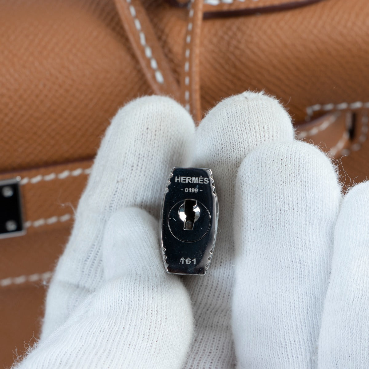 Hermès Kelly 28 Or Epsom Métal argenté palladié