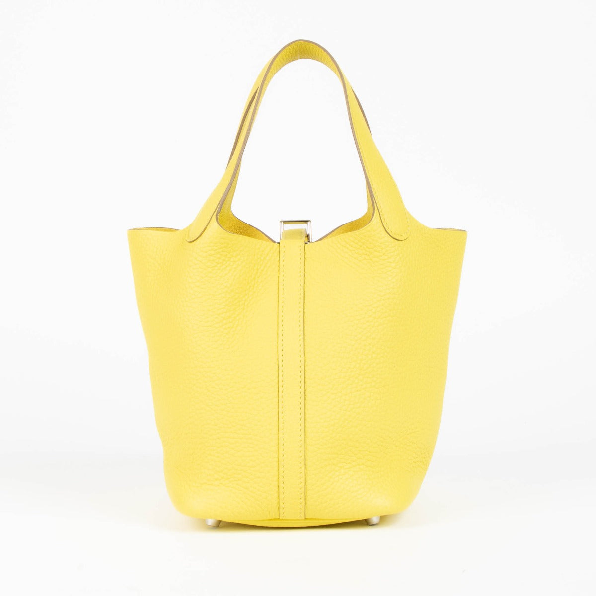 Are you looking for an authentic designer accessory? We buy and sell your preloved and brand new Hermès Picotin Lock 18 Lime Clemence PHW Top Handle Bag.