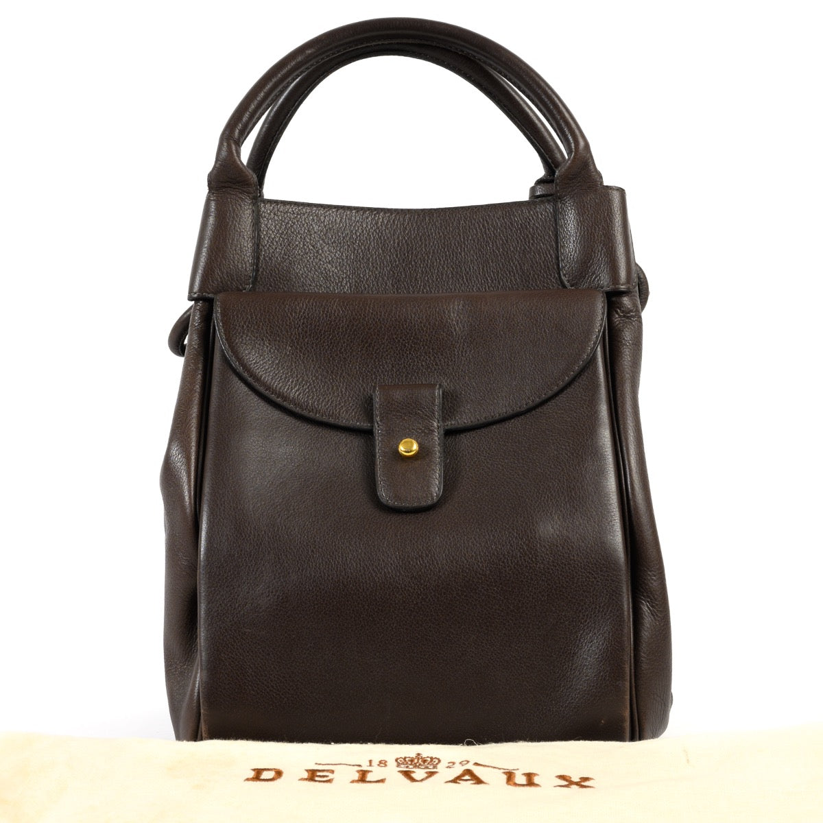 Shop safe online at Labellov in Antwerp this 100% authentic second hand Delvaux Brown Leather Shoulder Bag
