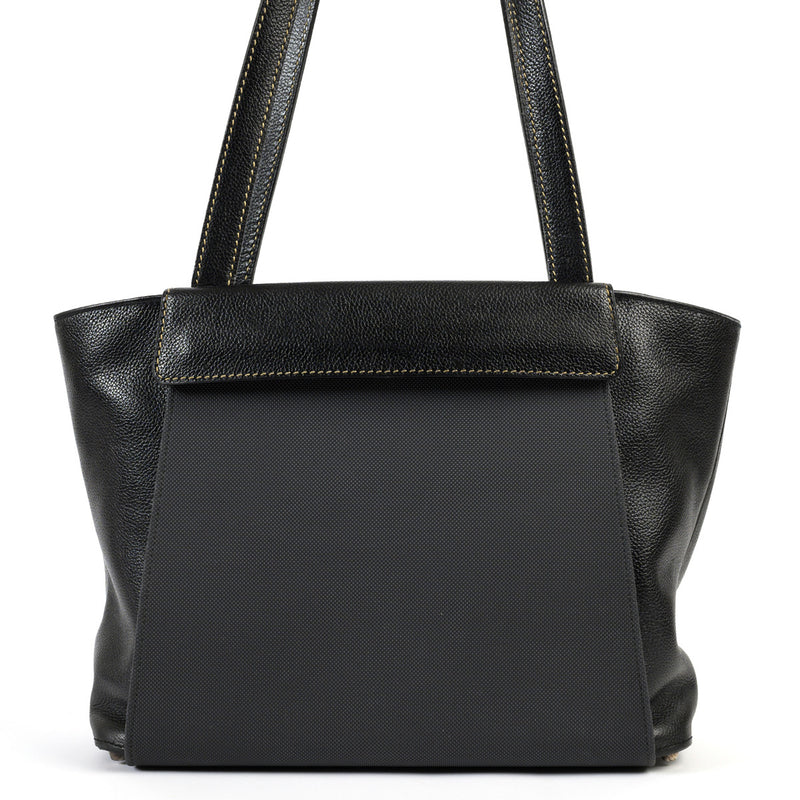 Delvaux Black Flap Top Handle Shoulder Bag