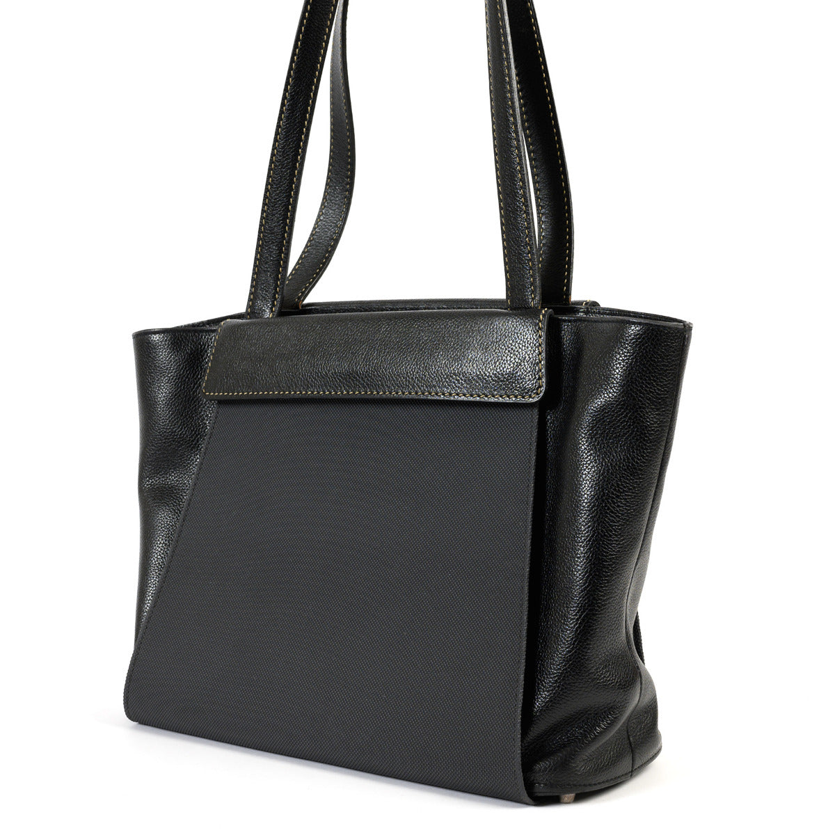 Sac porté épaule Delvaux noir à rabat et poignée supérieure