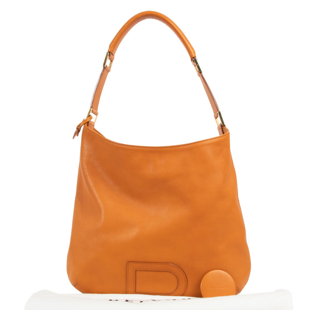 Delvaux Orange Louise PM Polo Leather Shoulder Bag