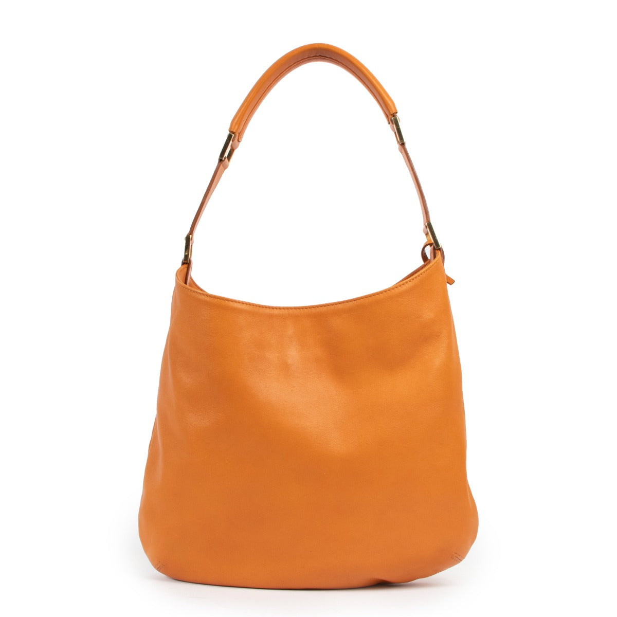 Delvaux Orange Louise PM Polo Leather Shoulder Bag