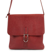 Delvaux Burgundy Leather Kot Messenger Bag