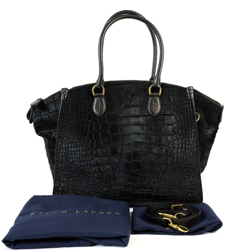 Ralph Lauren Black Pony Hair Shoulder Bag for the best price at Labellov secondhand luxury in Antwerp