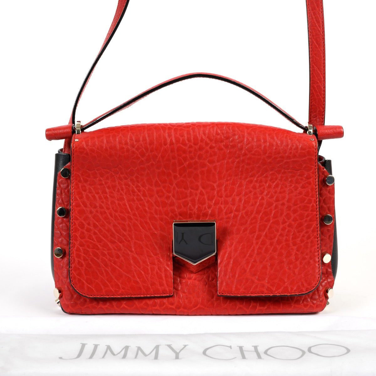 Shop safe online 100% authentic second hand Jimmy Choo Red Crossbody Bag in very good condition at Labellov in Antwerp.