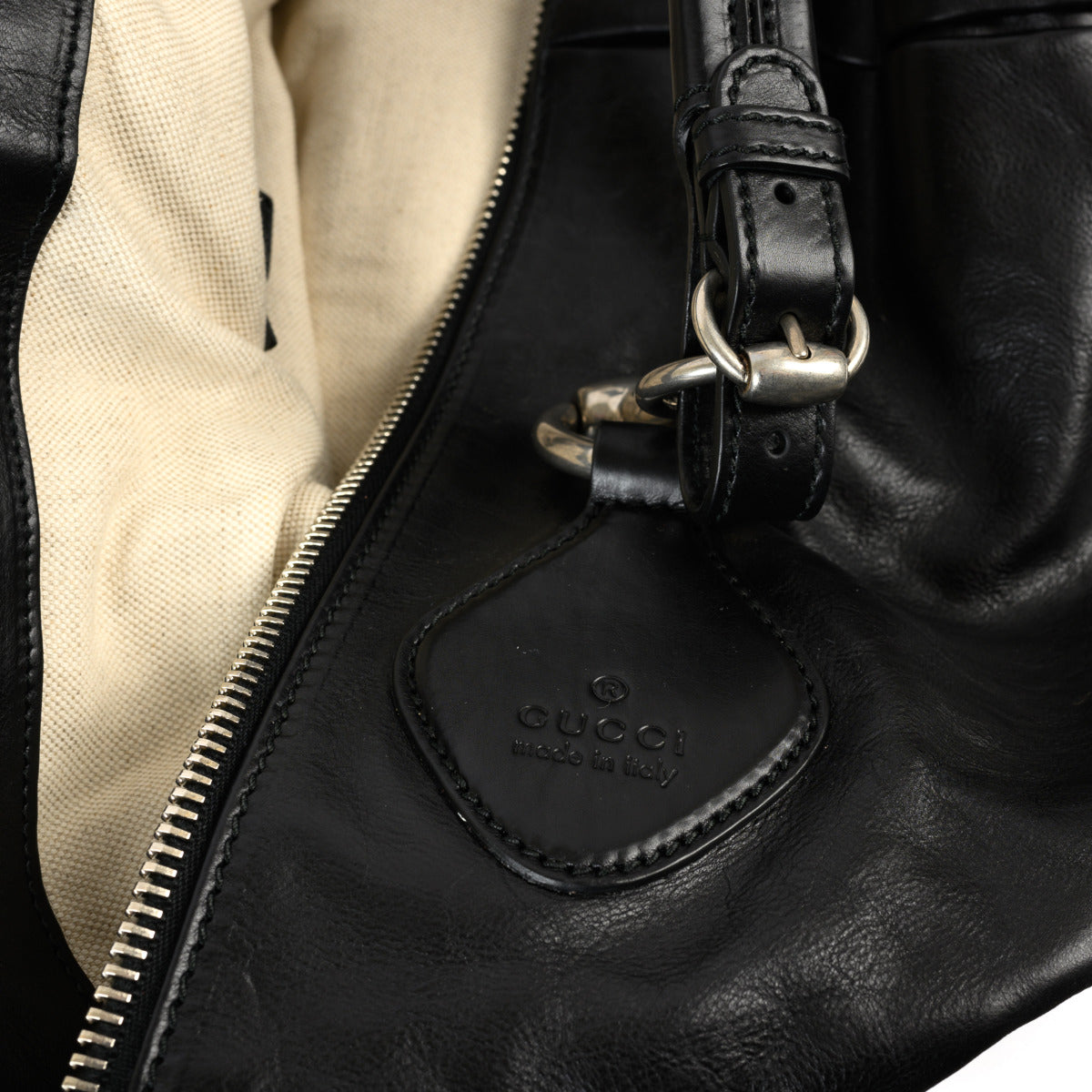 Sac oversized en cuir noir Gucci