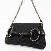 Shop 100% authentic second hand Gucci Black GG Canvas Horsebit Chain Bag on Labellov.com