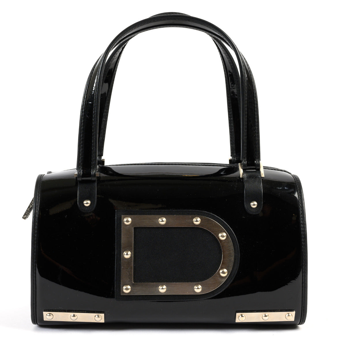 Sac à main Delvaux Astrid en cuir verni noir