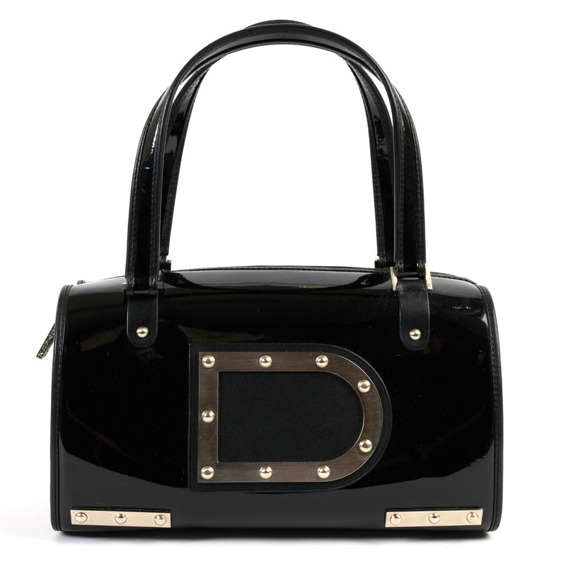 Delvaux Zwart Lakleer Astrid Top Handle