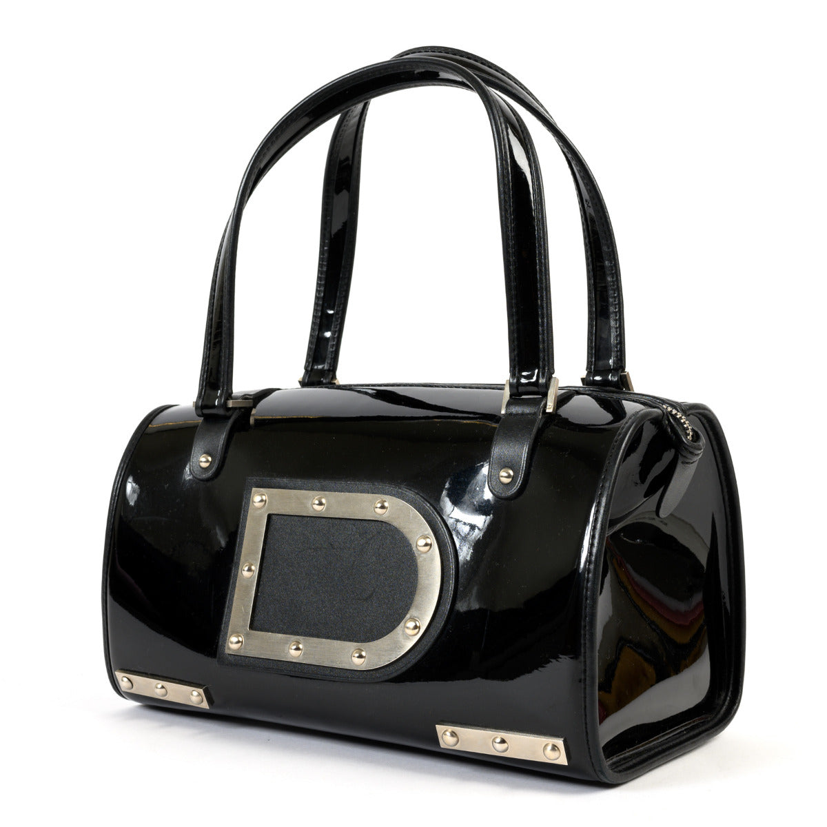 Sac à main Delvaux Astrid en cuir verni noir