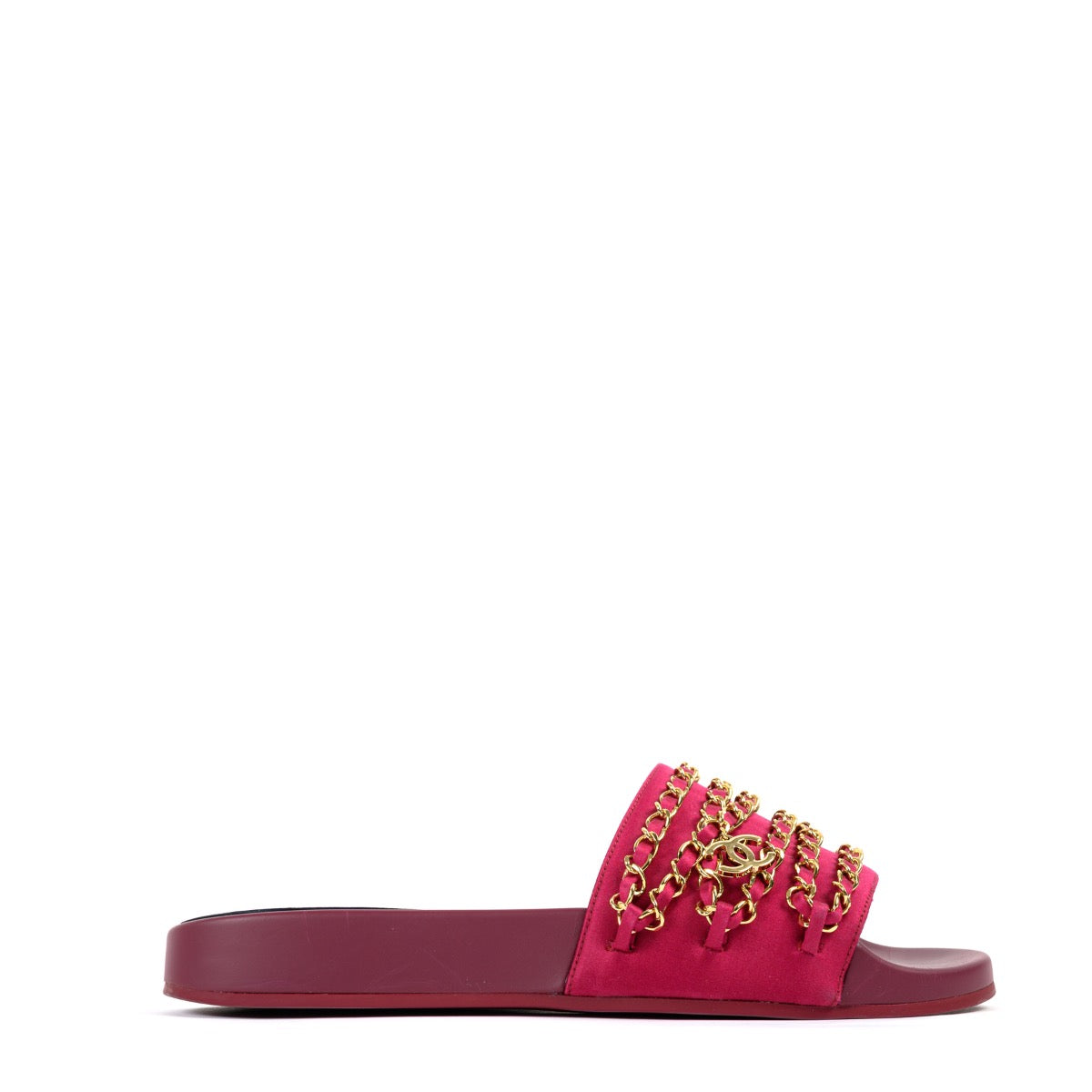 Chanel Dark Fuchsia Mules - Size 40