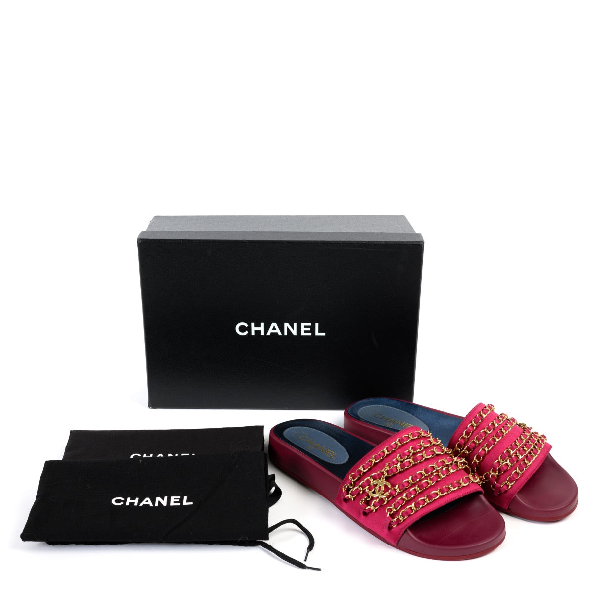 shop safe online secondhand Chanel Dark Fuchsia Mules - Size 40