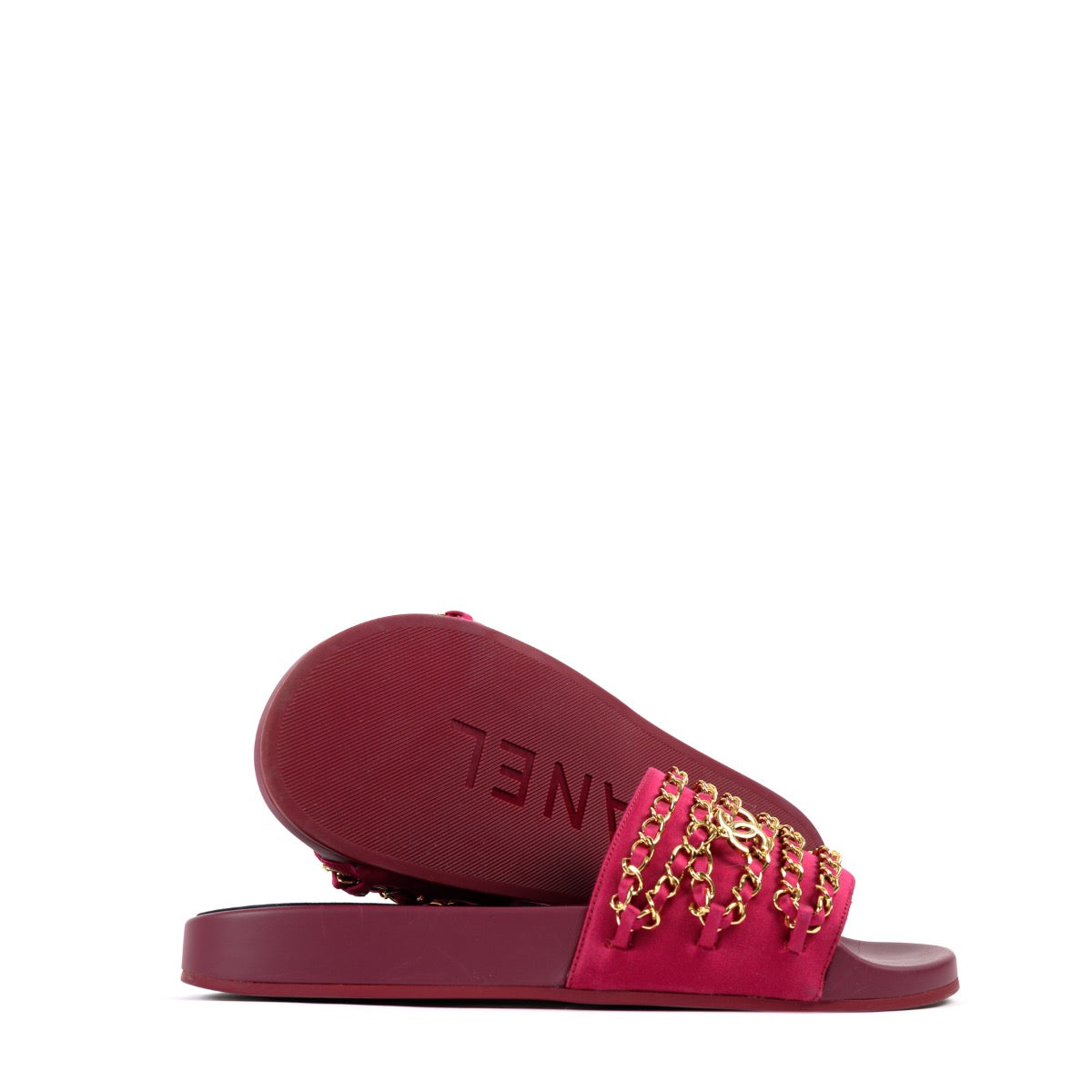 Chanel Dark Fuchsia Mules - Size 40