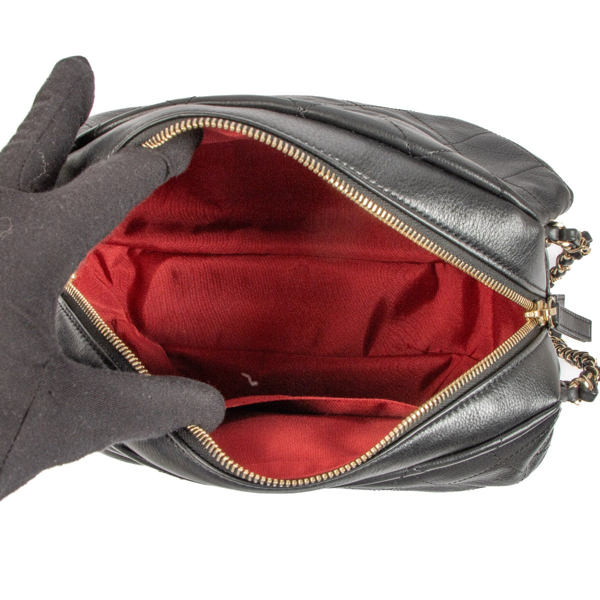 Shop safe online at Labellov this 100% authentic second hand Chanel Black Quilted Calfskin Leather Bowling Shoulder Bag