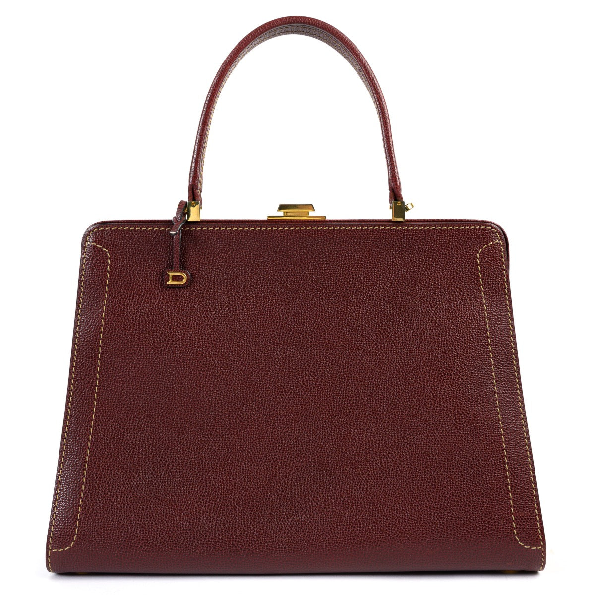 Shop safe online at Labellov in Antwerp this 100% authentic second hand Delvaux Purple Leather Top Handle in very good condition