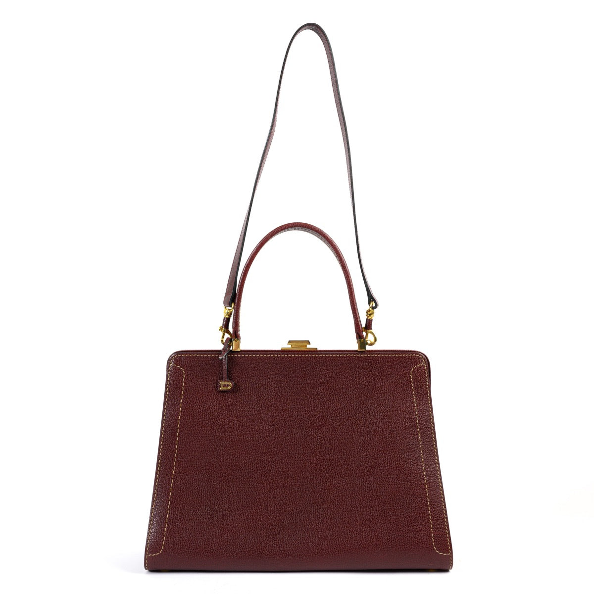 Shop safe online at Labellov in Antwerp this 100% authentic second hand Delvaux Purple Leather Top Handle in very good condition