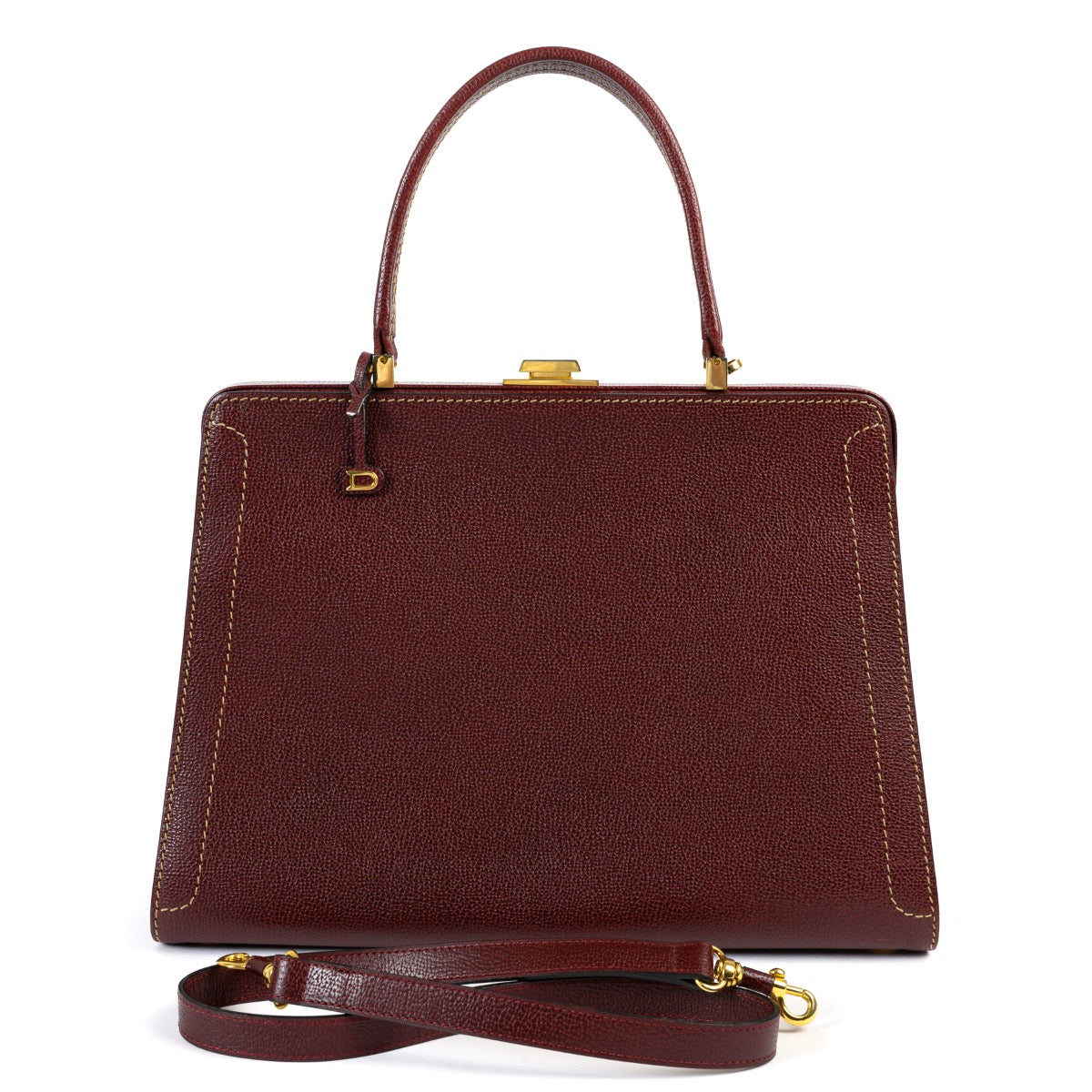 Shop safe online at Labellov in Antwerp this 100% authentic second hand Delvaux Purple Leather Top Handle in very good condition