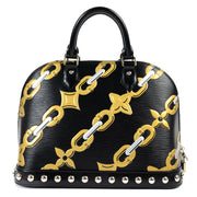 Shop safe online at Labellov in Antwerp this 100% authentic second hand Louis Vuitton Black Alma Chains Top handle