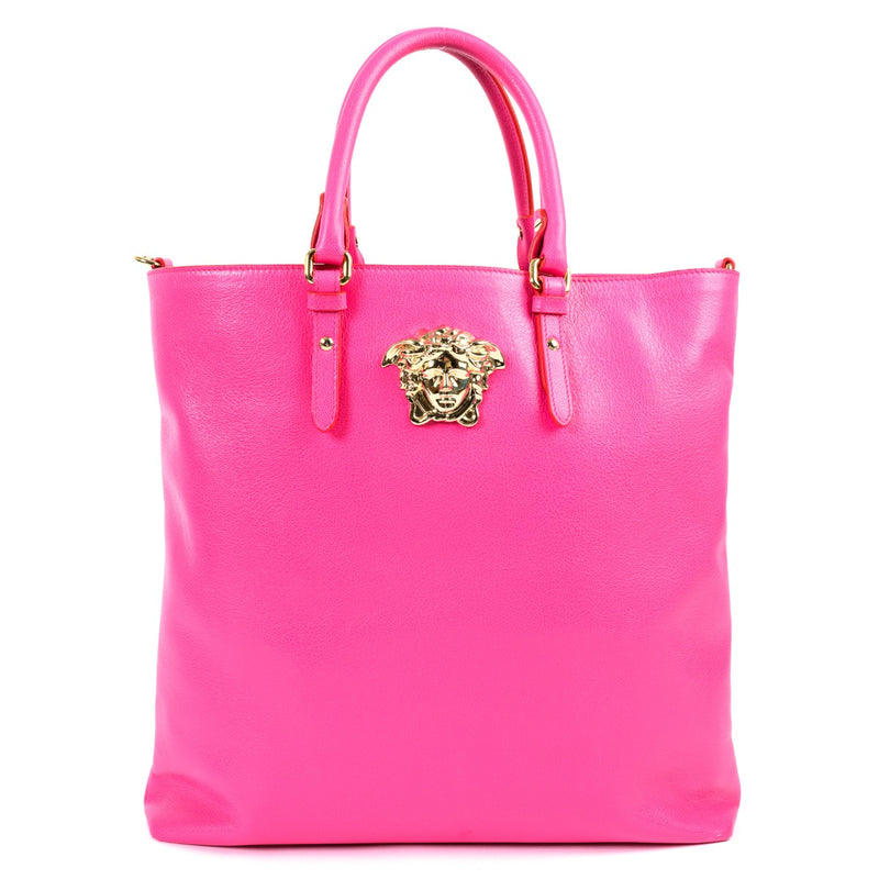 Shop safe online at Labellov in Antwerp this 100% authentic second hand Versace Pink Medusa Tote Top Handle in very good condition.