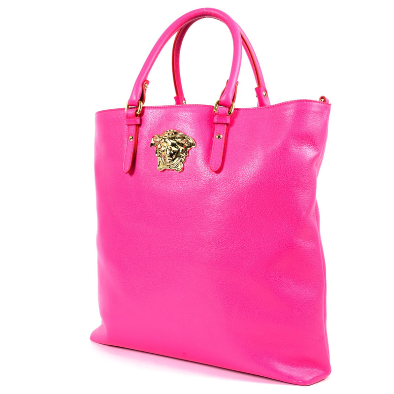 Shop safe online at Labellov in Antwerp this 100% authentic second hand Versace Pink Medusa Tote Top Handle in very good condition.