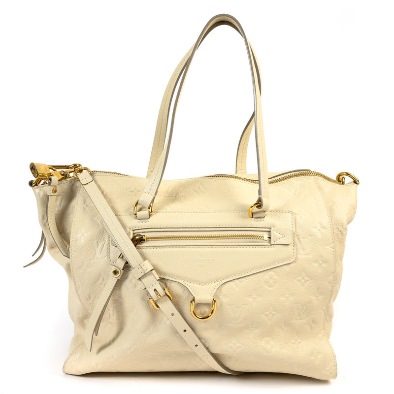 Shop safe online at Labellov in Antwerp this 100% authentic second hand Louis Vuitton White Monogram Empreinte Leather Lumineuse Bag