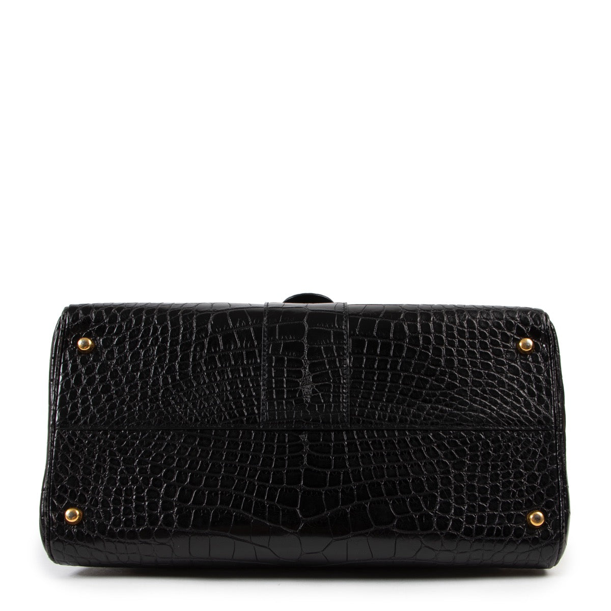 shop online secondhand Delvaux Black MATTE Croco MM Brillant + Strap