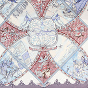 Hermès La Vie à Cheval Carré 90 Silk Blue Scarf