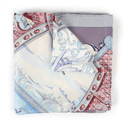 Hermès La Vie à Cheval Carré 90 Silk Blue Scarf