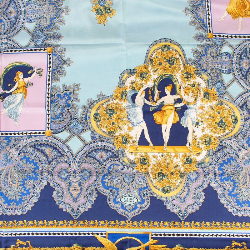 Gianni Versace Vintage Canova Large Square Silk Scarf