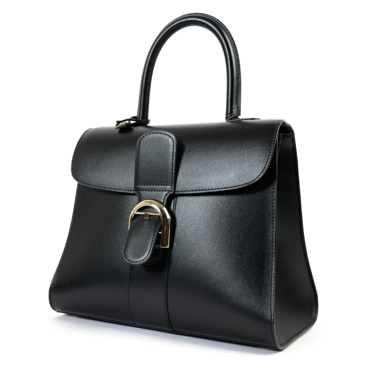 Delvaux Black Boxcalf Brillant MM + Bandoulière