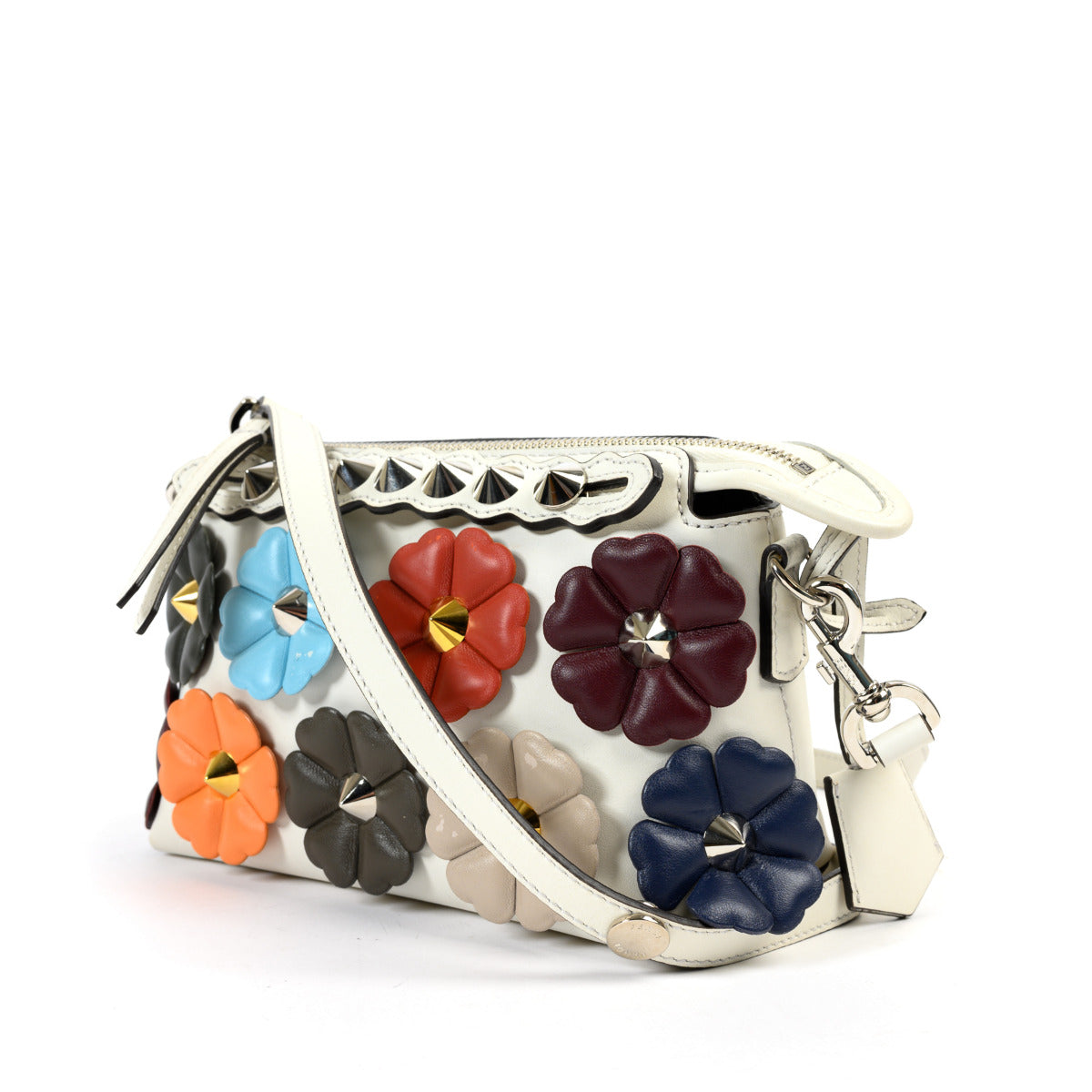 Sac bandoulière Fendi Multicolor Mini By The Way Studded Flower